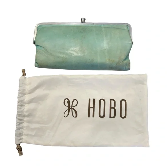 HOBO Lauren Clutch Double Wallet Light Aqua Blue - Picture 5 of 5